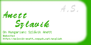 anett szlavik business card